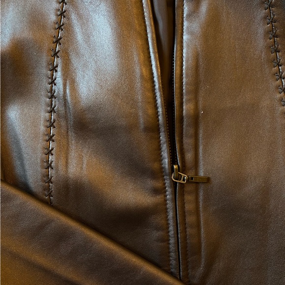 Bronze leather jacket - Picture 3 of 4
